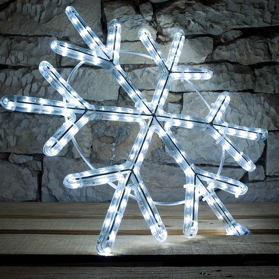 LED svetelná vločka, sada na vrchol stromu, 60 cm, ľadovo biela