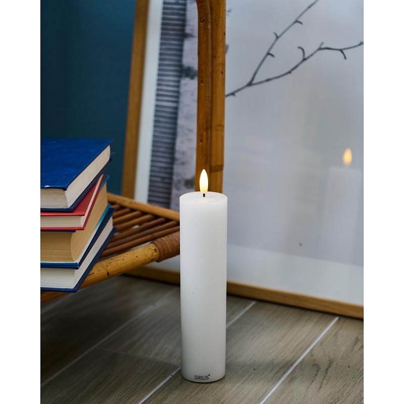 Dobíjacia LED sviečka, biela, 20 cm