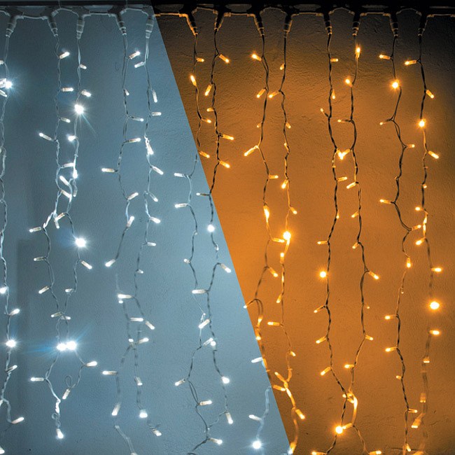 LED svetelná záclona, ​​1x1,5 m, bi-color, 150 diód