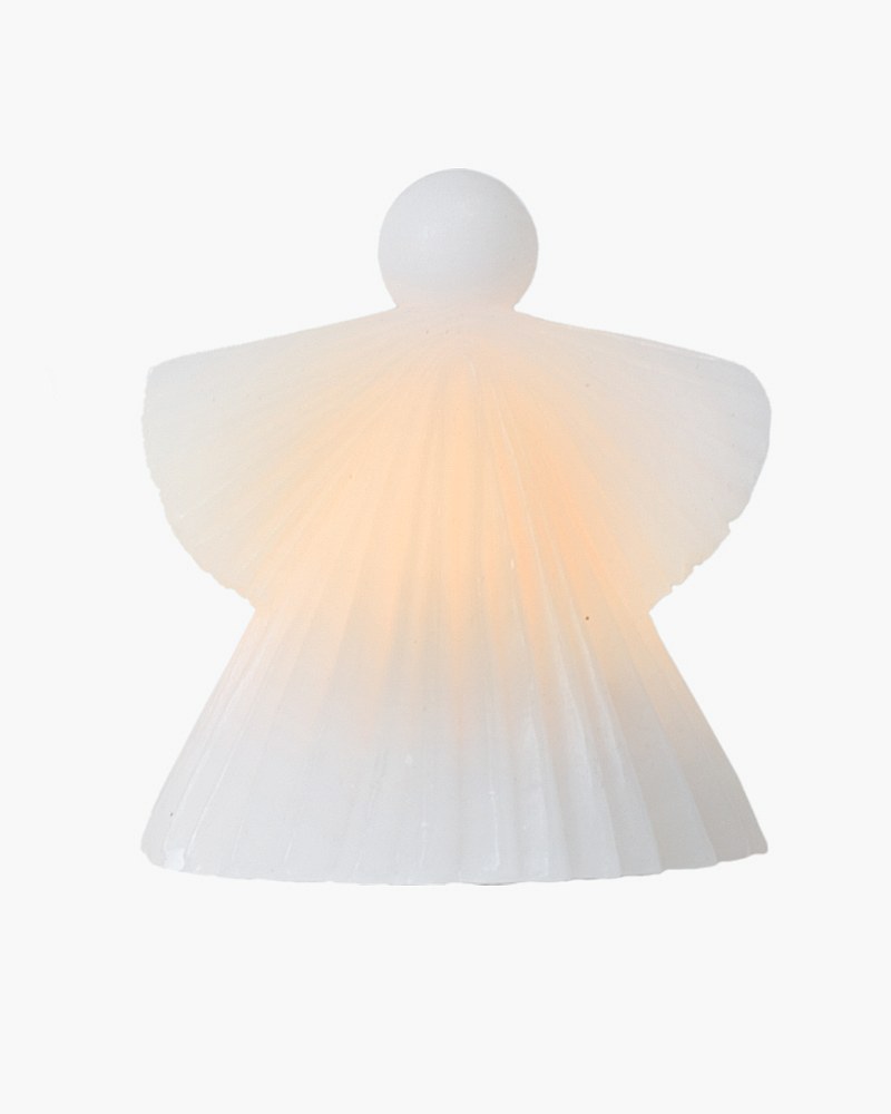 LED sviečka voskový anjel, biely, 15cm