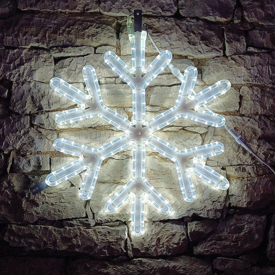 LED svetelný motív - vločka, priemer. 60cm, ľadovo biela