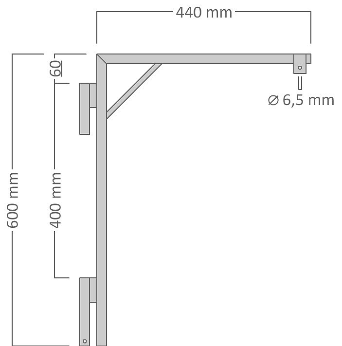 Držiak motívu na stĺpy VO pre dekory do 50 cm, 44 x 60 cm, pre 2x U20S