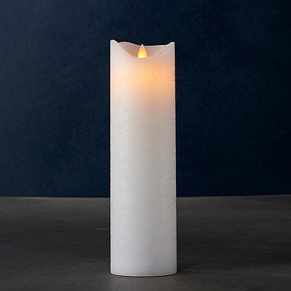 Vosková LED sviečka exclusive, 25 cm, biela