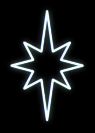 LED svetelný motív hviezda, 80x50cm, ľadovo biela